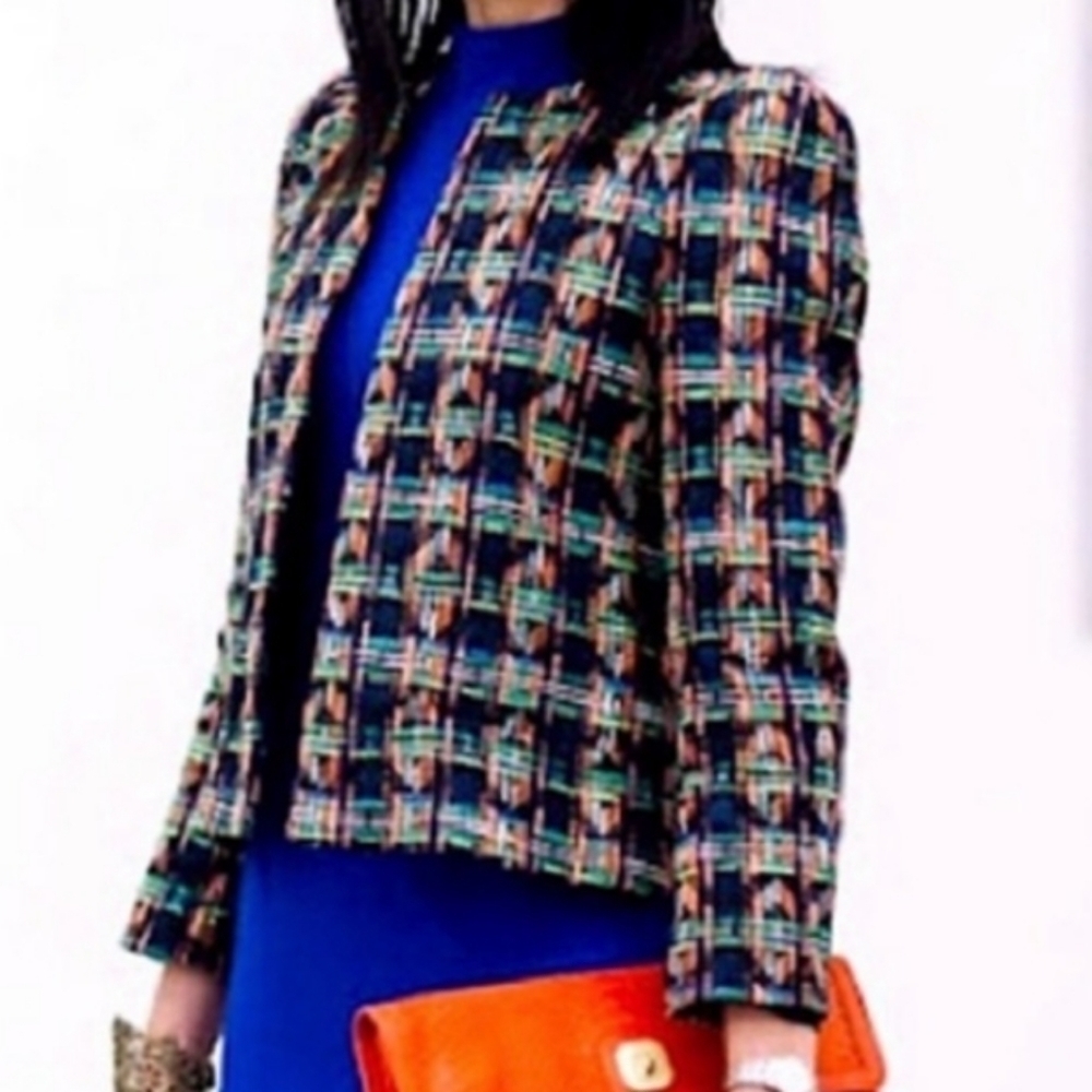 Zara Woman Multicolor Tweed Blazer